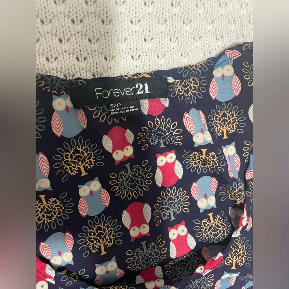 Forever 21 sleeveless owl print blouse - Picture 4 of 7